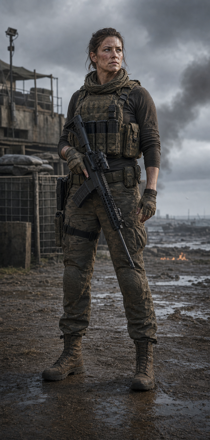 Character rendering of Sergeant Candace Ruckley, interpreted from Extinction Cycle book descriptions