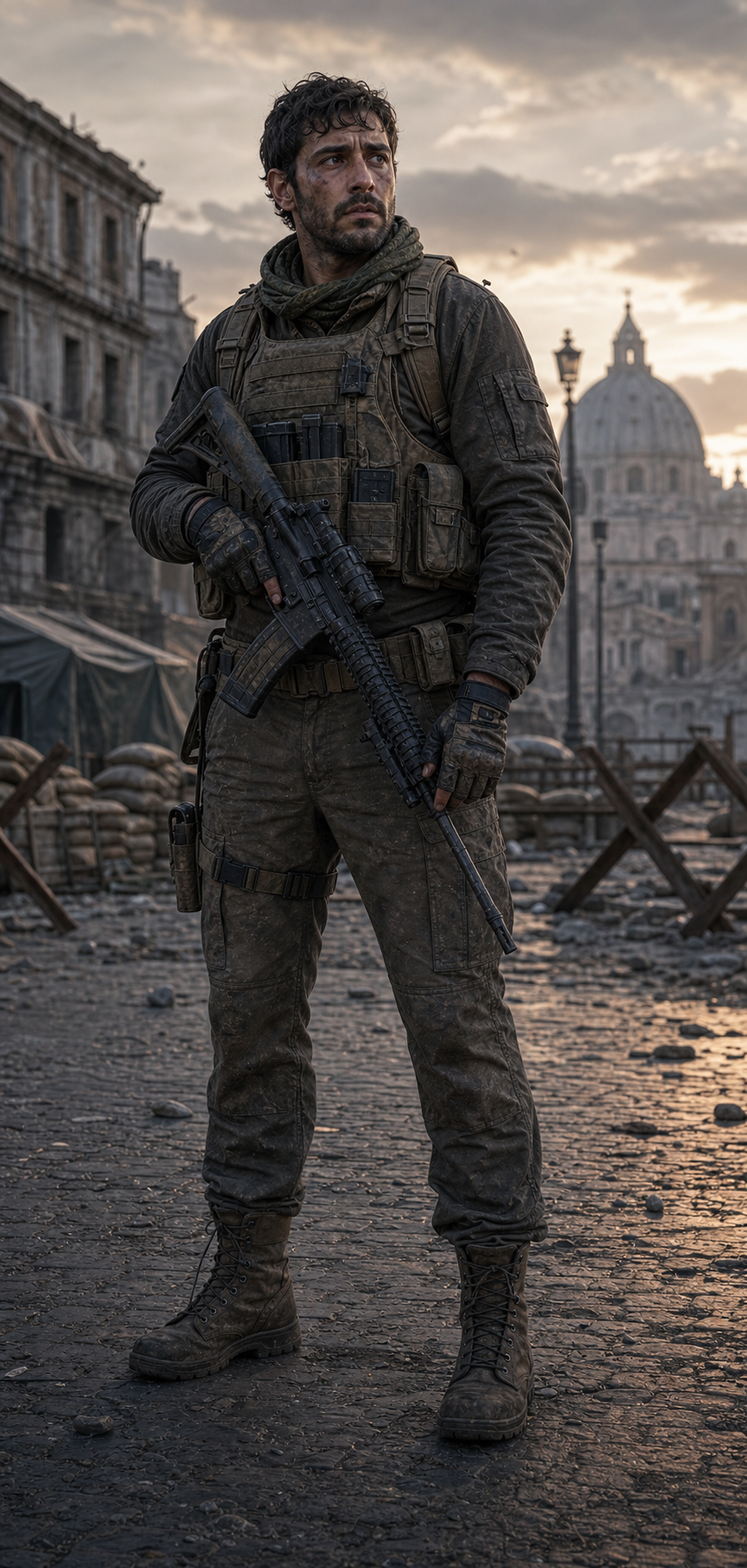 Character rendering of Sergeant Piero Angaran, interpreted from Extinction Cycle book descriptions