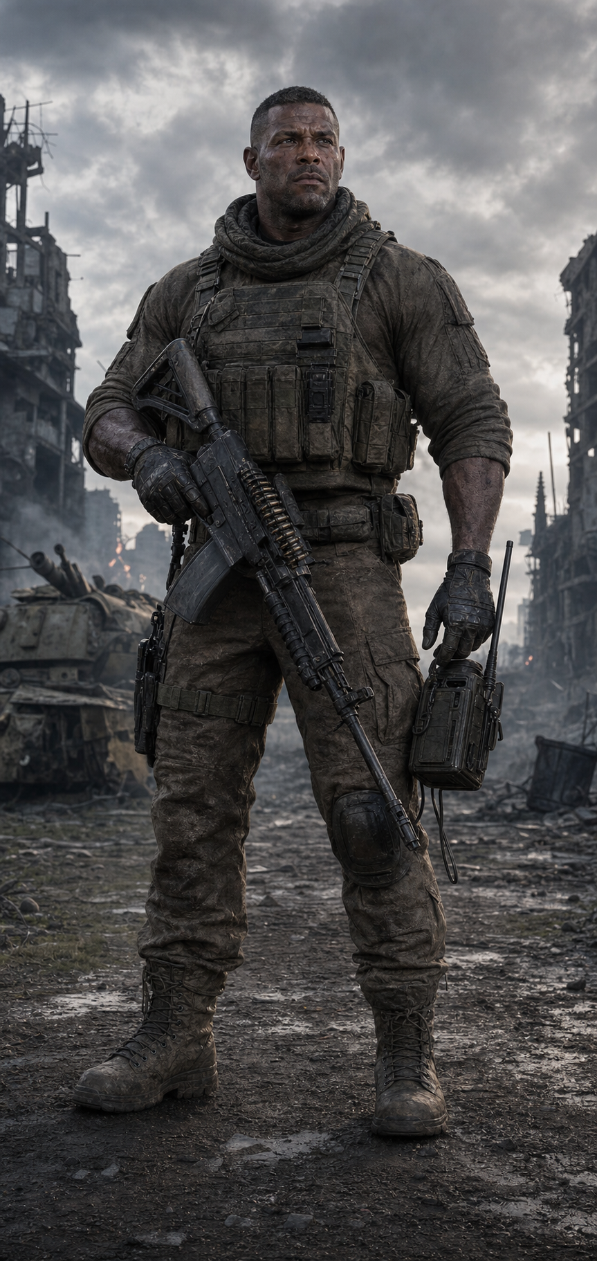 Character rendering of Ryan "Tank" Talon, interpreted from Extinction Cycle book descriptions