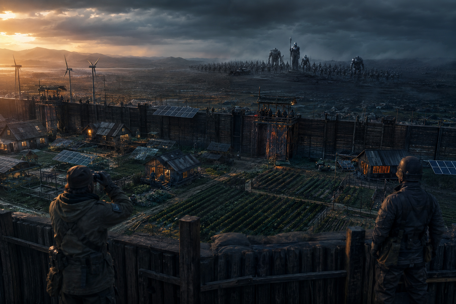 Fortified Dark Age outpost facing the distant rise of the New Gods