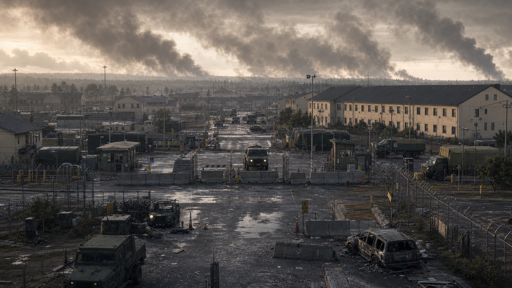 Interpretive rendering of Fort Bragg and Military Collapse based on Extinction Cycle story context