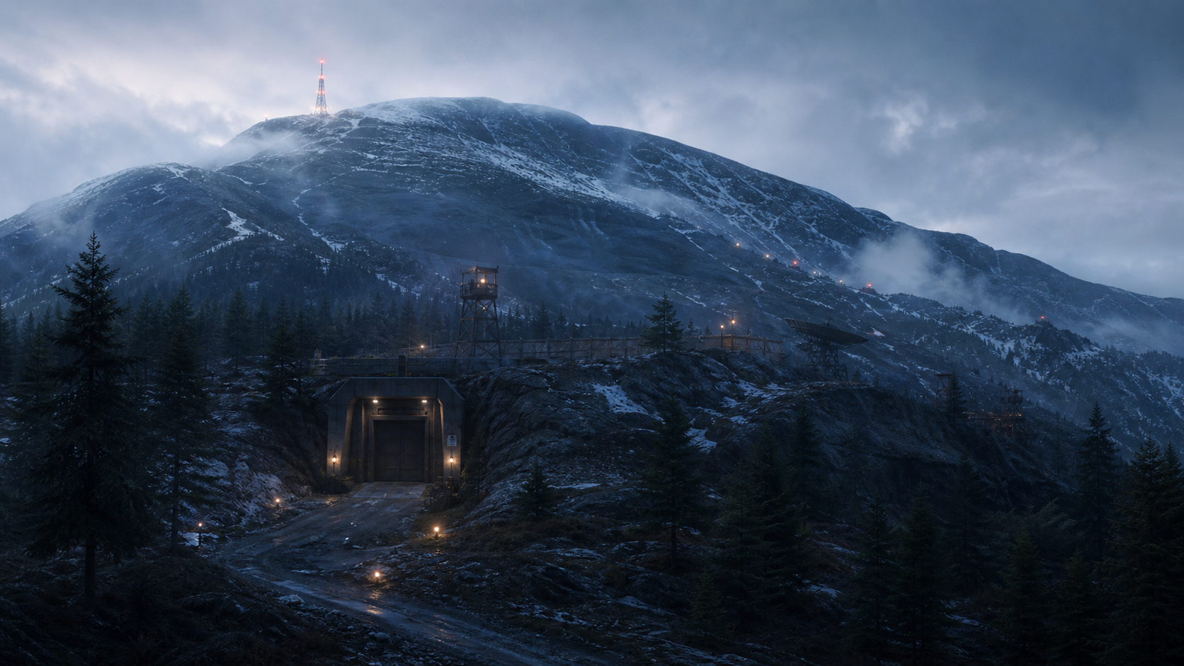 Interpretive rendering of Mount Katahdin based on Extinction Cycle story context