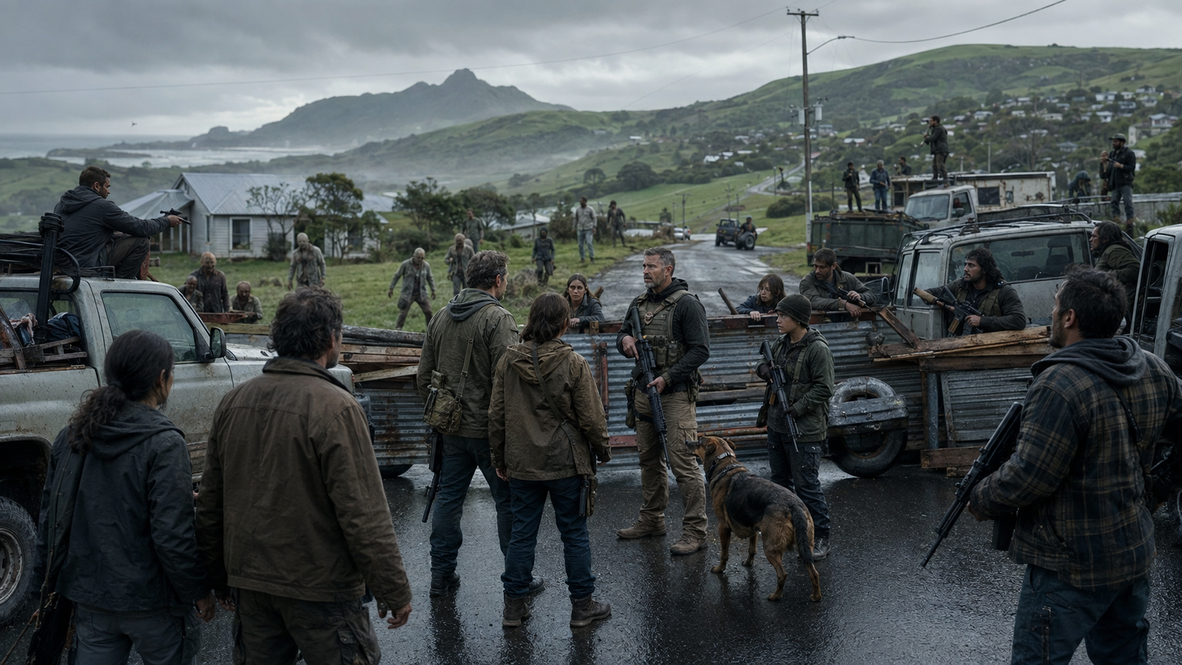 Survivor and Renegade factions confronting one another during the New Zealand outbreak
