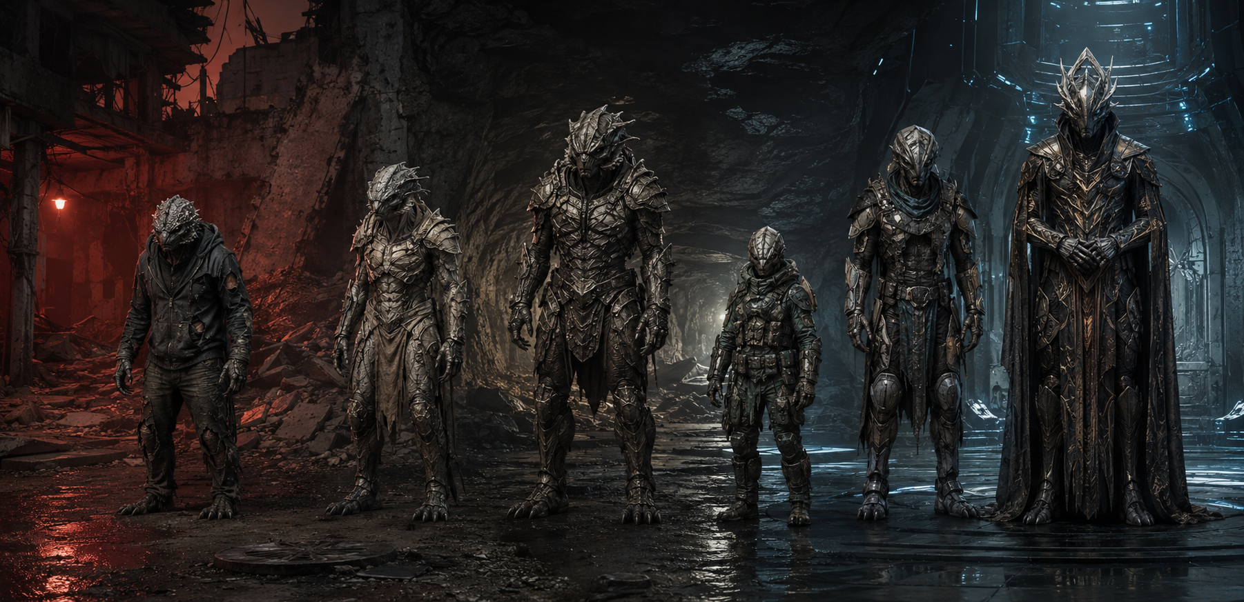 Progression of Variant forms from early infected predators to the New Gods